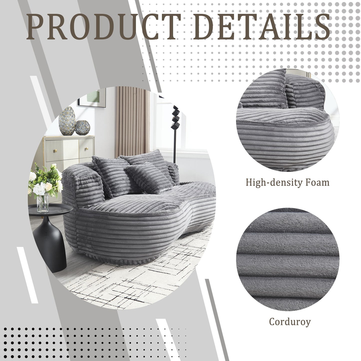 Bean Bag, Lazy Sofa Comfort Lounger High Back Chair