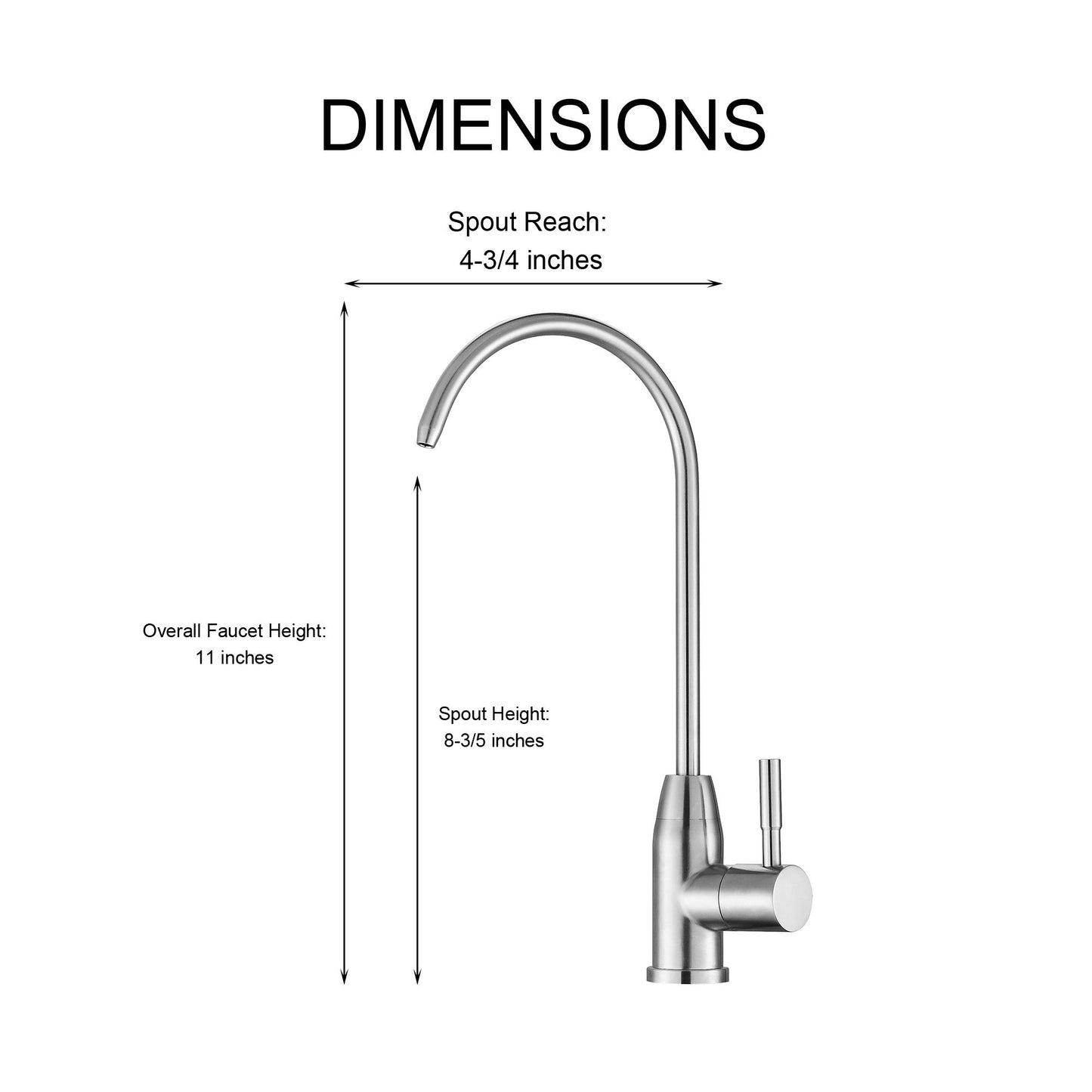 Modern Design Lead Free Drinking Water Faucet - Brushed Nickel