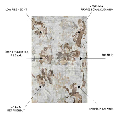 Macau - Non - Slip Accent Rug - Beige Brown / Ivory / Taupe