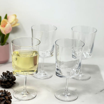 Halo - Leadingware Oval Plastic Wine Glasses (Set of 4) Unbreakable Bpa Free Acrylic, 12Oz - Clear