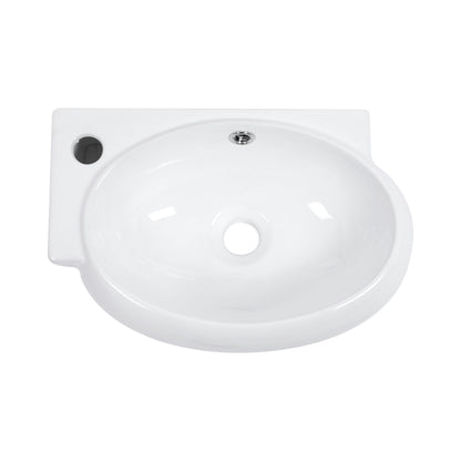 Modern Aesthetic Rectangle Wall Mount Bathroom Sink With Single Faucet Hole