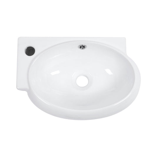 Modern Aesthetic Rectangle Wall Mount Bathroom Sink With Single Faucet Hole