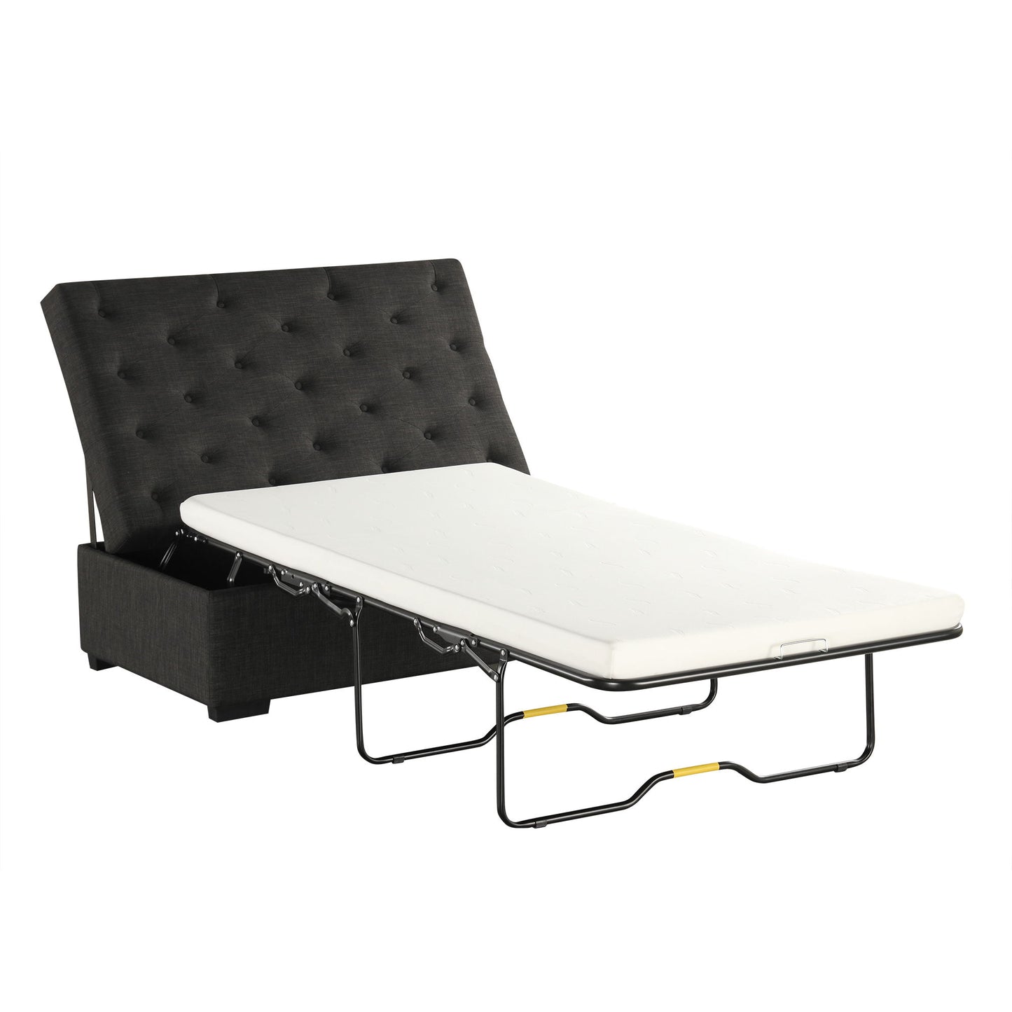 Convertible Folding Sofa Bed Ottoman With Memory Mattress And Tufted Design
