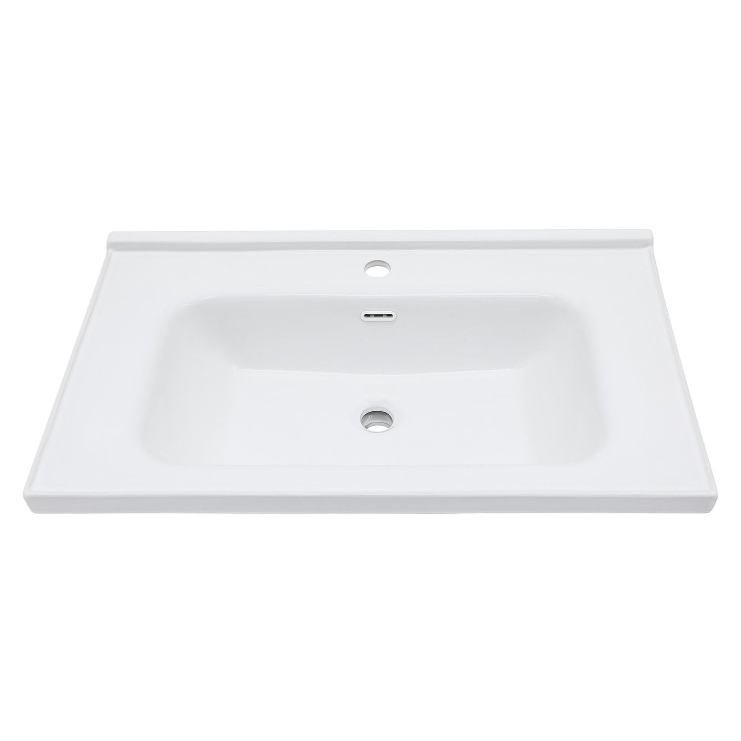Modern Rectangular Vanity Top With Overflow For Bathroom