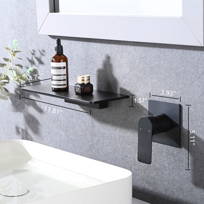 Modern Stainless Steel Waterfall Bathroom Sink Faucet With Single Handle Wall Mount