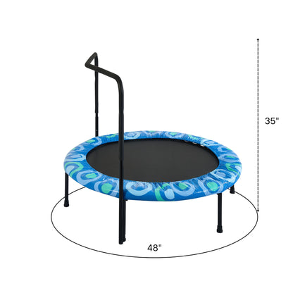 Joy Children's Trampoline With Handrails For Indoor And Outdoor Fun - Blue