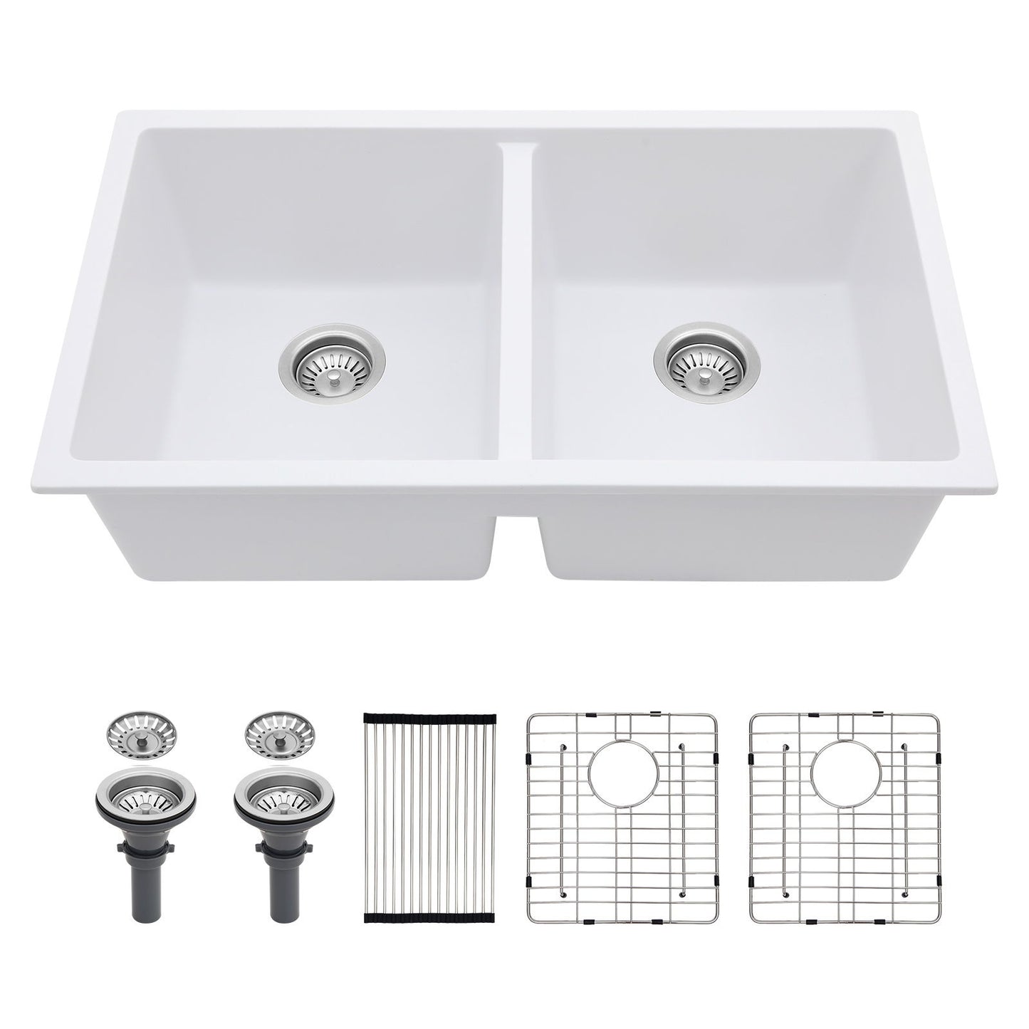 Granite Composite Double Bowl Undermount Kitchen Sink