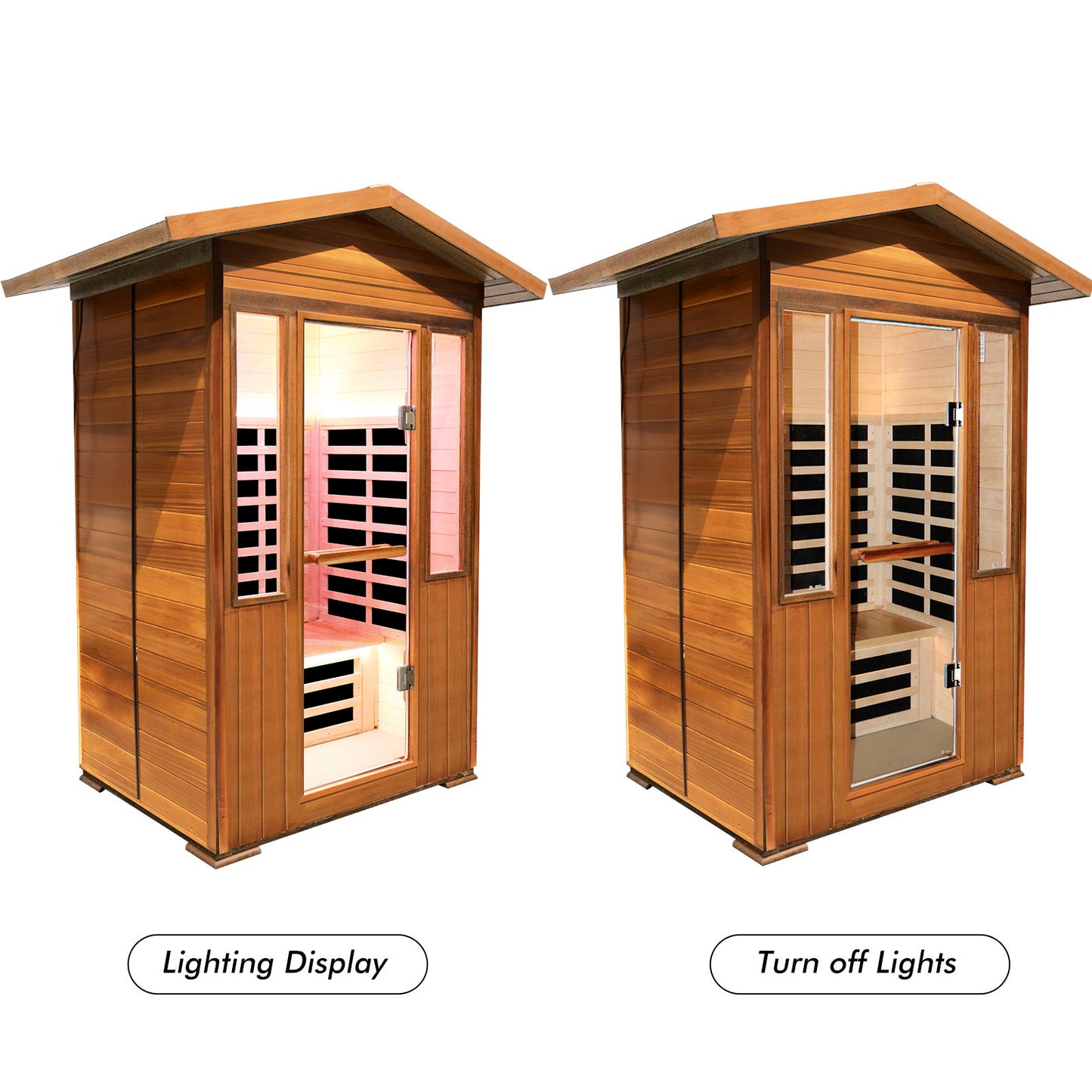 Outdoor DoubleCedar Far Infrared Sauna Room - Natural