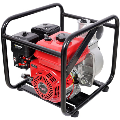 Gasoline Powered Water Pump 3" Inlet & Outlet, 264Gpm Flow, 7Hp Engine - Black / Red