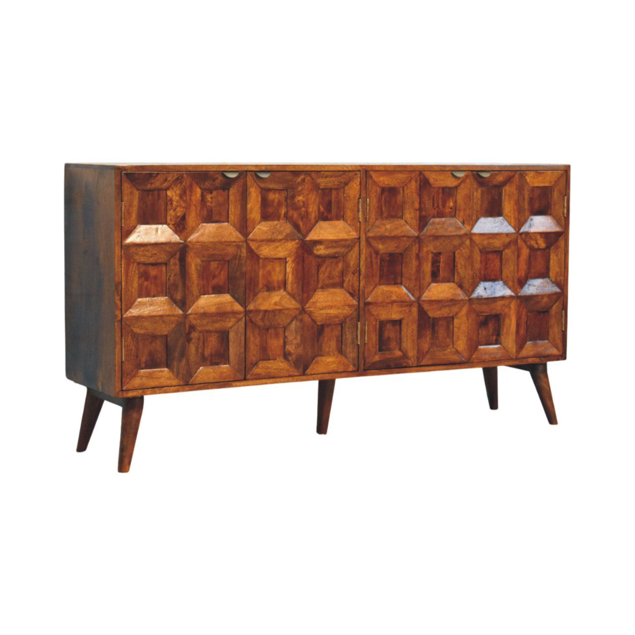 Solis - Carved 4 Door Sideboard - Brown