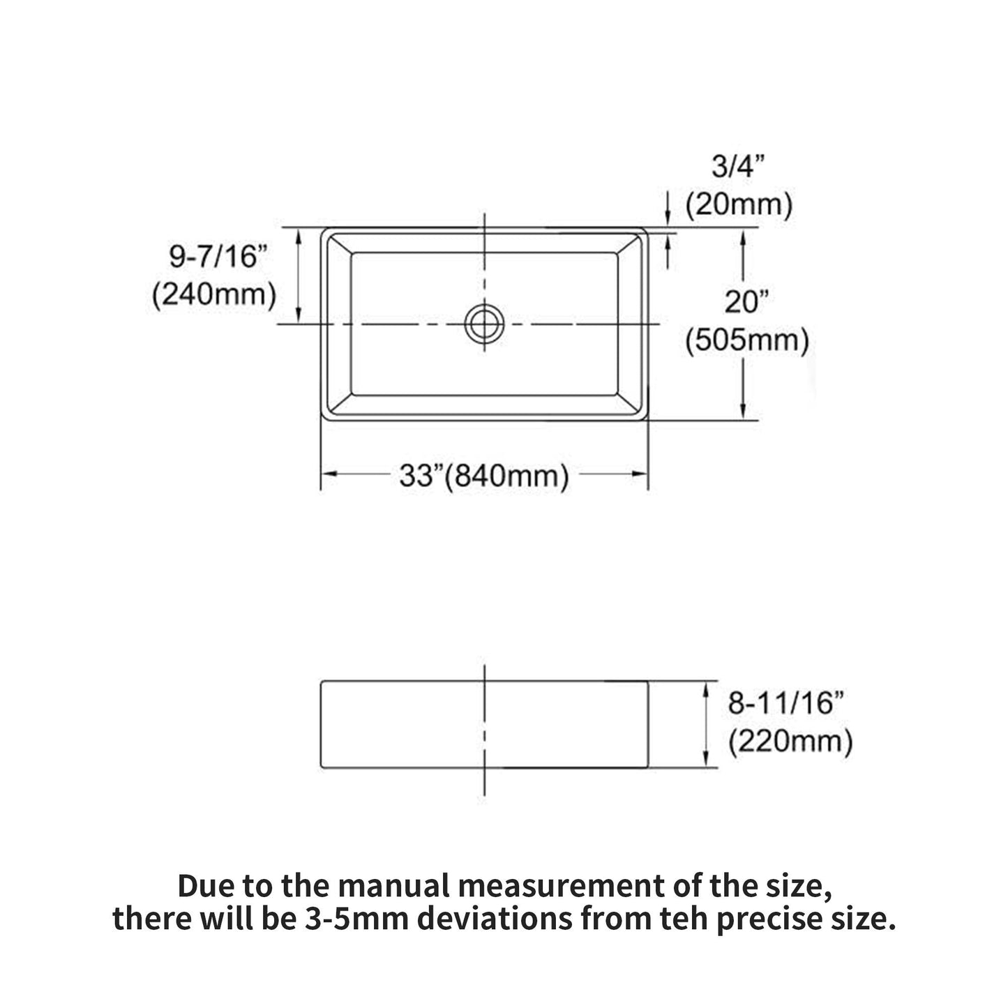Elegant Farmhouse Apron Front Ceramic Single Bowl, Kitchen Basin