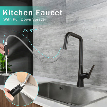 Professional Kitchen Faucet With 3 Function 360 Sprayer And 1 Touch Switching
