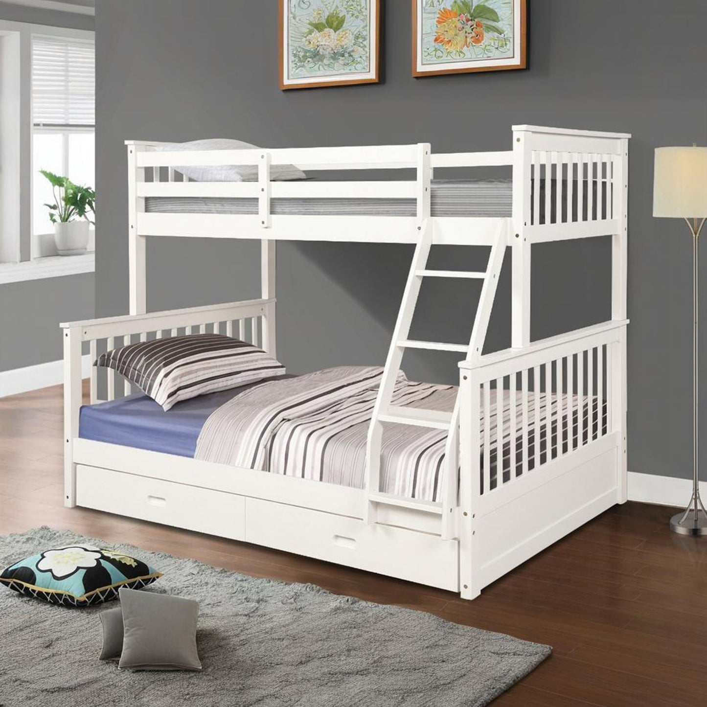Bunk Bed With Storage Drawers And Safety Features