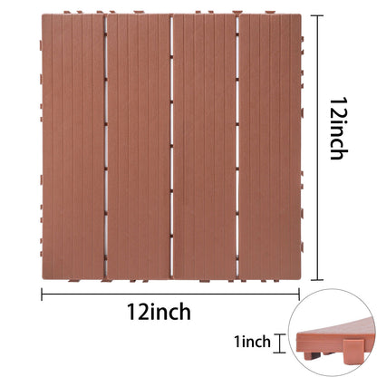 Plastic Interlocking Deck Tiles, Waterproof All Weather Use