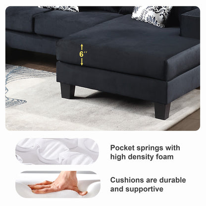 Modern U Shape Sectional Sofa Corner Couch With Lots Of Pillows Included, Elegant And Functional