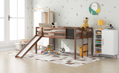 Loft Bed With Slide, Stair And Chalkboard