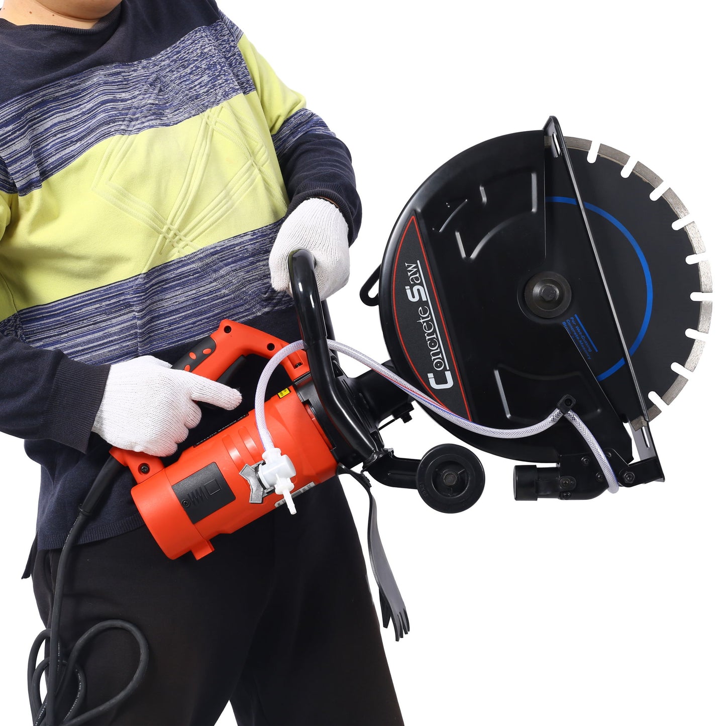 Electric 14" Cut Off Saw With Wet / Dry Functionality And Water Line Attachment Metal, 30" Length - Black