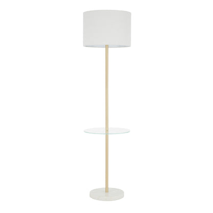 Chloe - Contemporary Shelf Floor Lamp - Clear / White