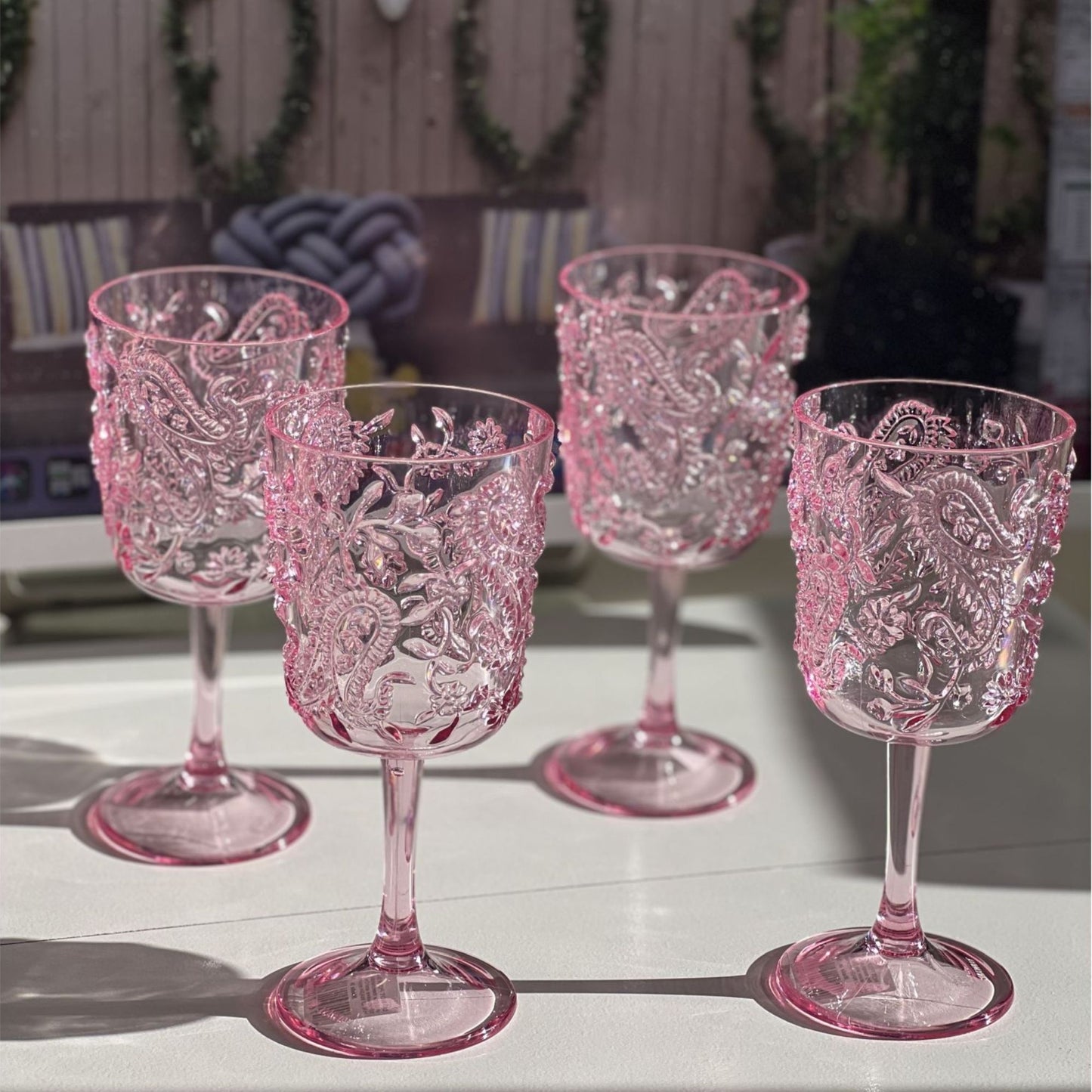 Paisley Acrylic Wine Glasses (Set of 4)