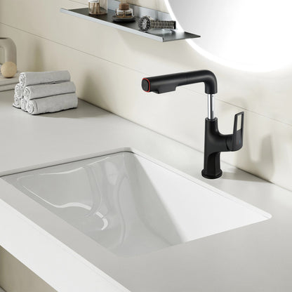 Pull Down Vessel Faucet With Lift Spout & Dual Spray Modes