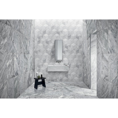 Hexagon Natural Stone Marble Tile, 3D Fluted (Set of 12)