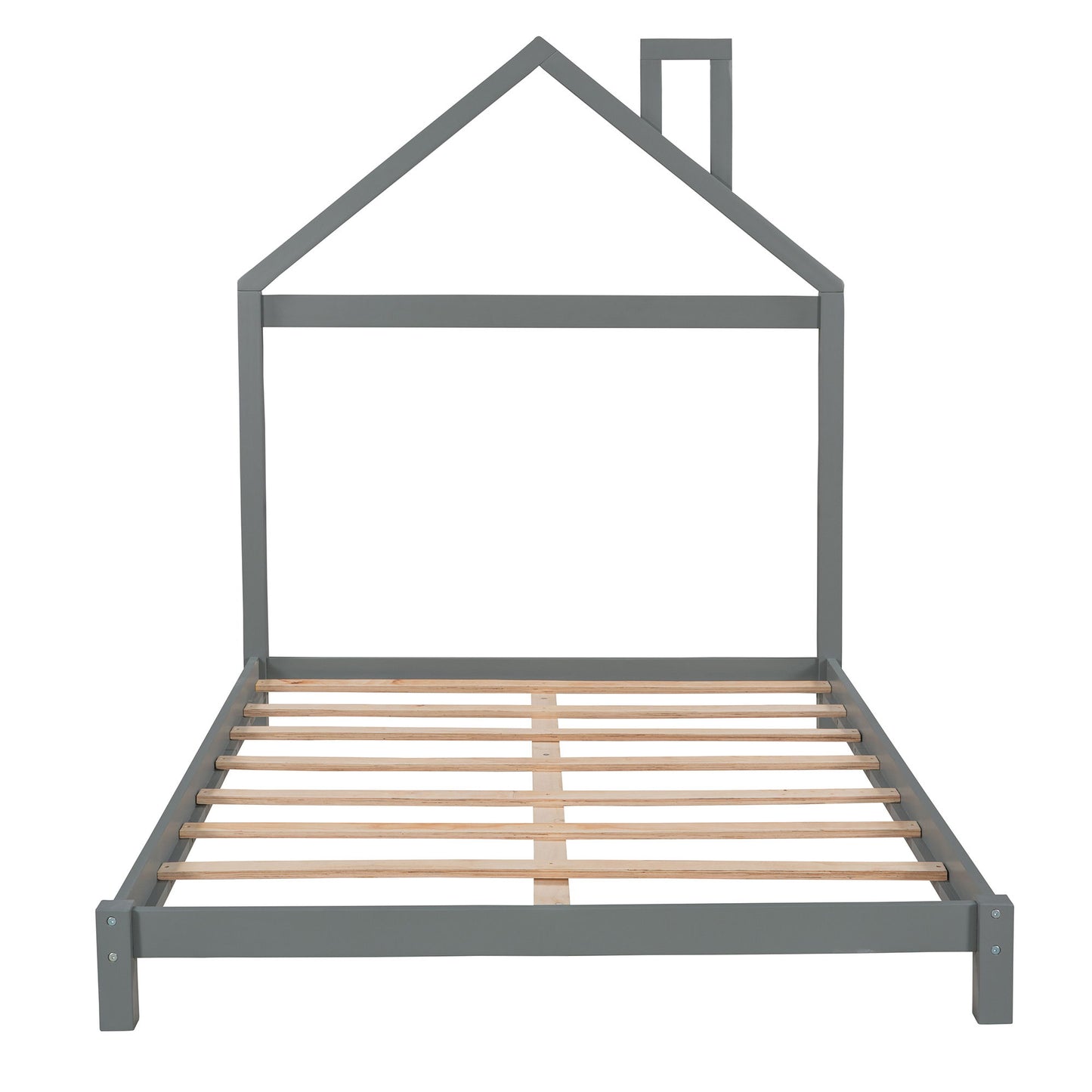 Platform Bed With House Shaped Headboard