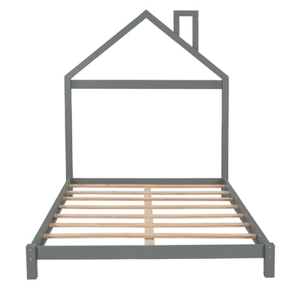 Platform Bed With House Shaped Headboard