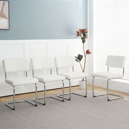 Modern Luxury Dining Chair With Metal Legs And Bow Design (Set of 4)