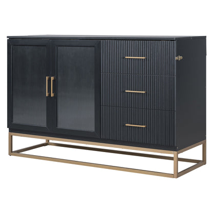 Murphy Bed With Frosted Glass Doors Design, Fake Drawers, Metal Legs