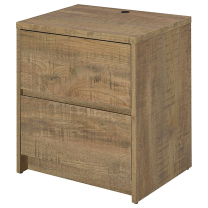 Transitional Nightstand With Dual USB Charging And Motion Sensor Light
