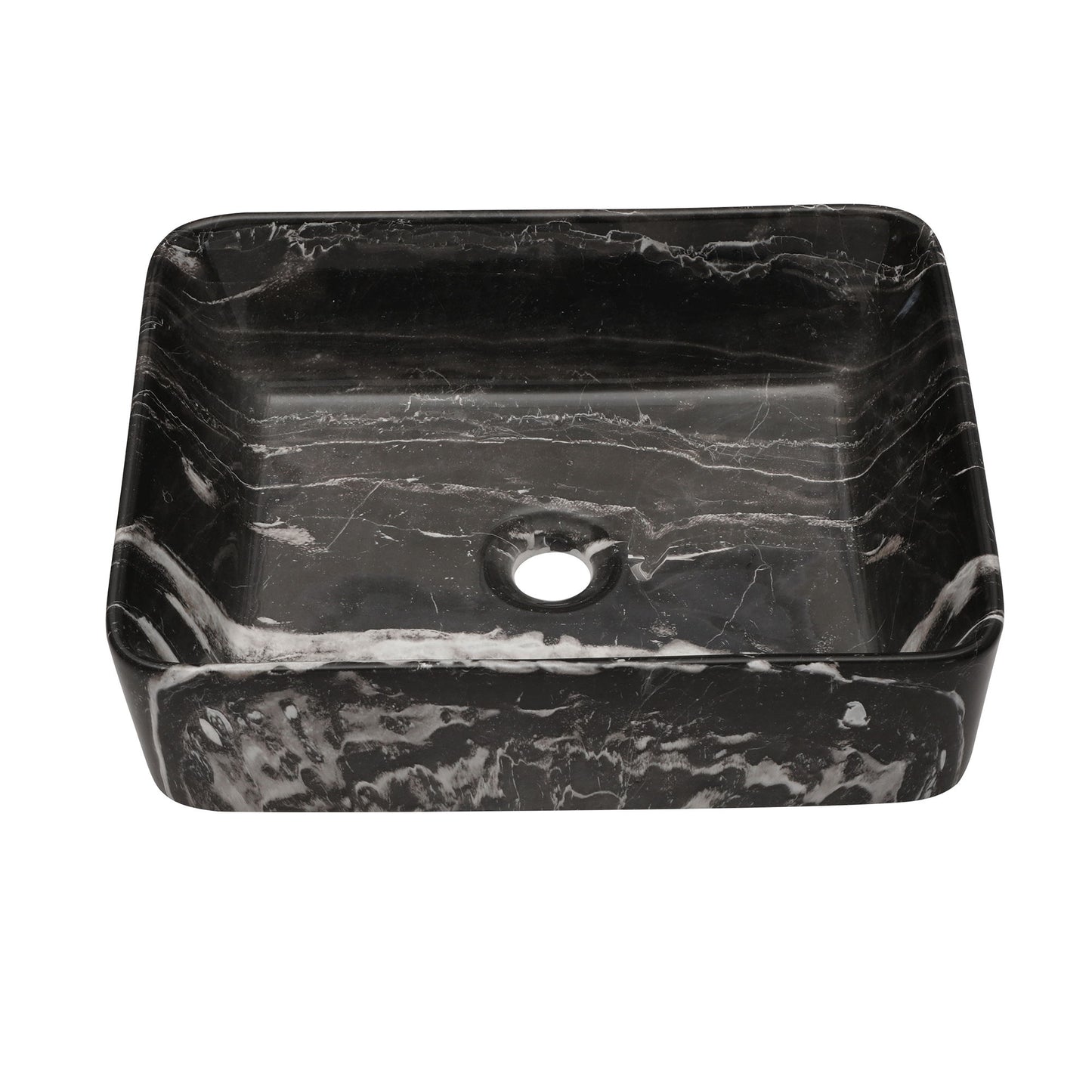 Rectangular Vessel Bathroom Sink - Black / Gray
