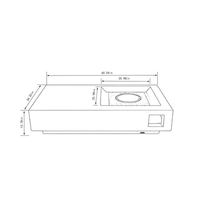 Propane Gas Fire Pit Table, 50000 Btu Rectangular Concrete Fire Pit For Outside Patio Deck Garden Backyard - Light Gray