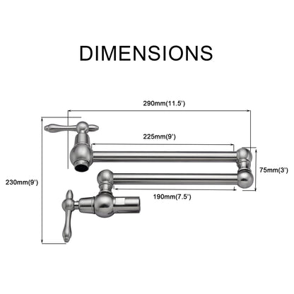 Modern Design Pot Filler Faucet Wall Mount Kitchen Sink Faucet Folding Stretchable