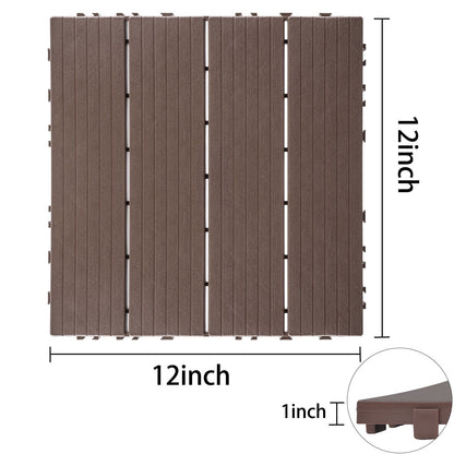 Plastic Interlocking Deck Tiles, Patio Flooring Outdoor Waterproof All Weather Use