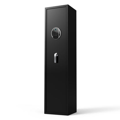 Large Capacity Quick Access Fingerprint Gun Safe, 4 - 5 Gun Biometric Metal Rifle Gun Security Cabinet Safe Locker - Black