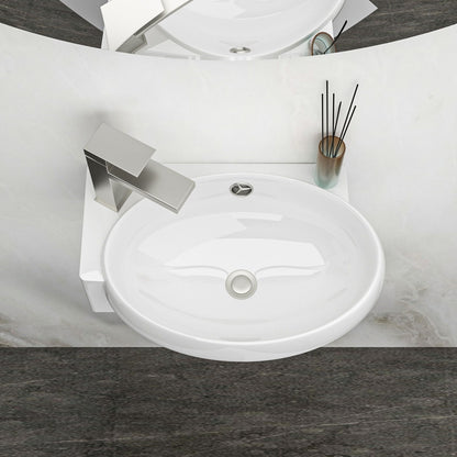 Modern Aesthetic Rectangle Wall Mount Bathroom Sink With Single Faucet Hole