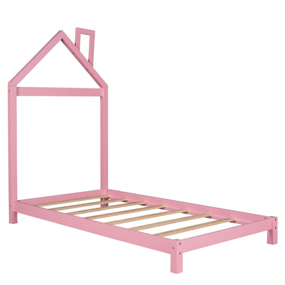 Platform Bed With House Shaped Headboard