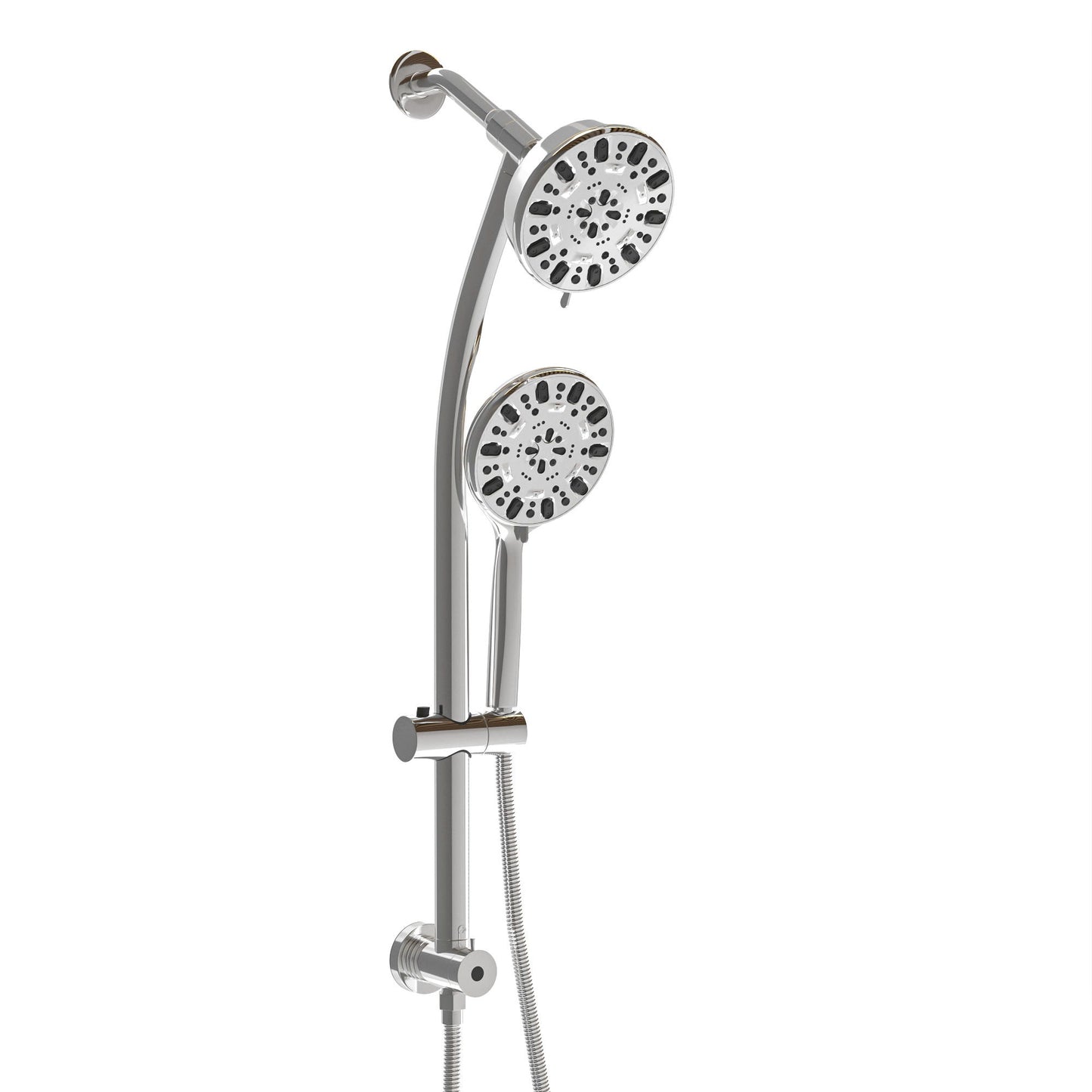 Multi Function Dual Shower Head Shower System With 4.7" Rain Showerhead, 7 Function Hand Shower, Adjustable Slide Bar