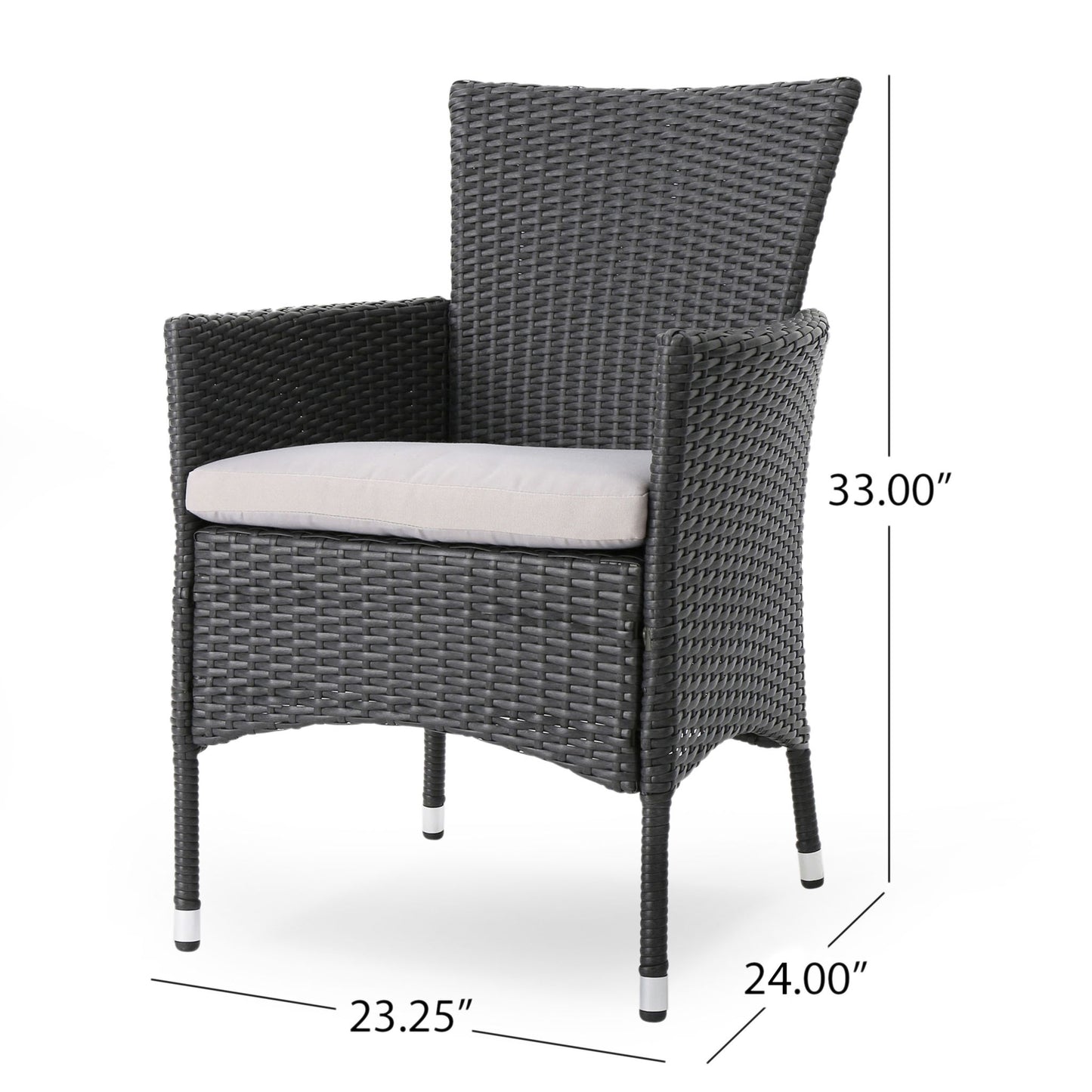Dimensional Outdoor Dining Chair With Cushion Seat And Iron Frame (Set of 2) - Gray