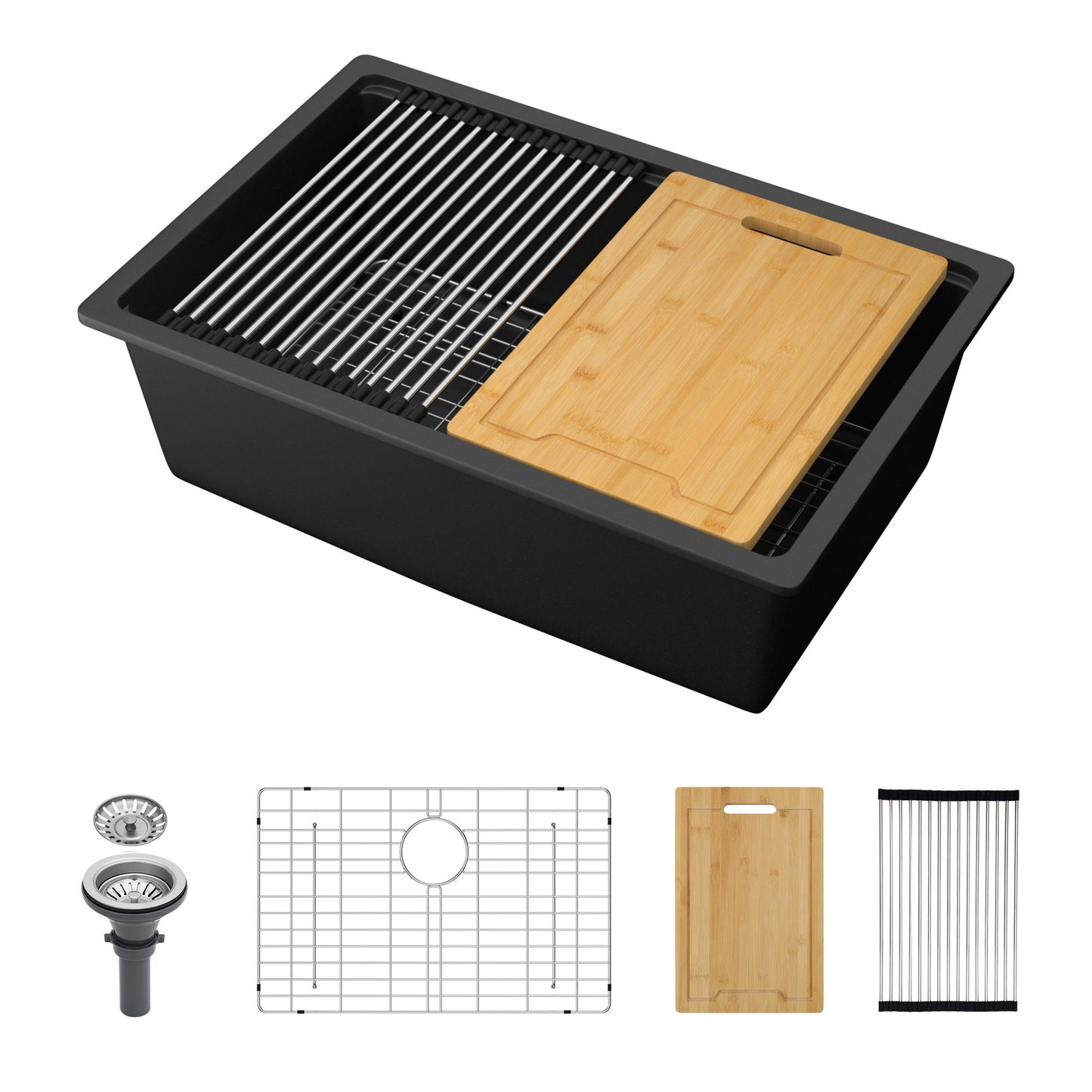 Quartz Kitchen Sink, Granite Composite Workstation Undermount