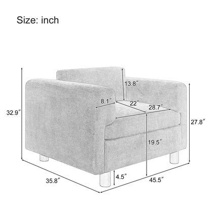 Modern Oversized Armchair Comfy Accent Chair Single Sofa For Living Room