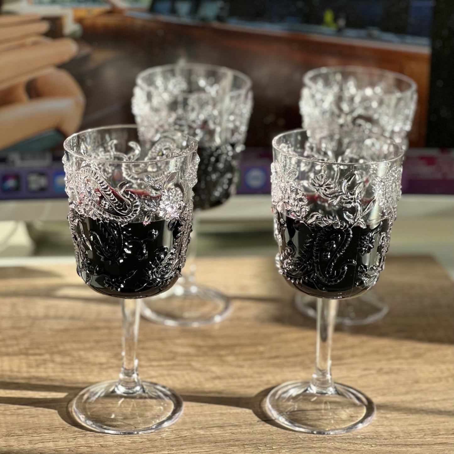 Paisley Acrylic Wine Glasses (Set of 4)