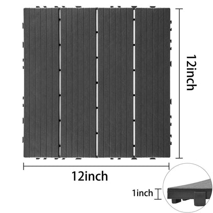 Plastic Interlocking Deck Tiles, Patio Flooring Outdoor Waterproof All Weather Use