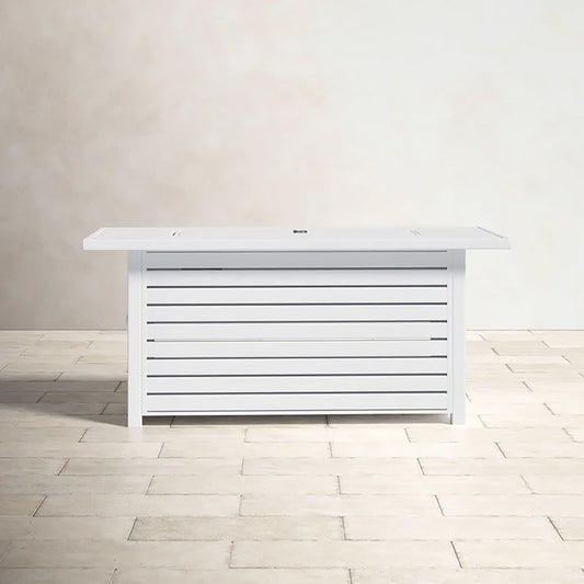 Propane / Natural Gas Outdoor Fire Pit Table With Lid - White