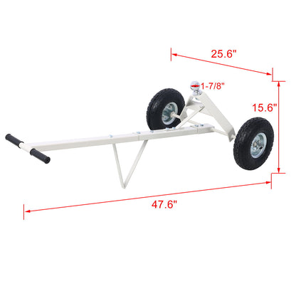 Heavy Duty Trailer Dolly With Pneumatic Tires, 600 Lb. Capacity Steel