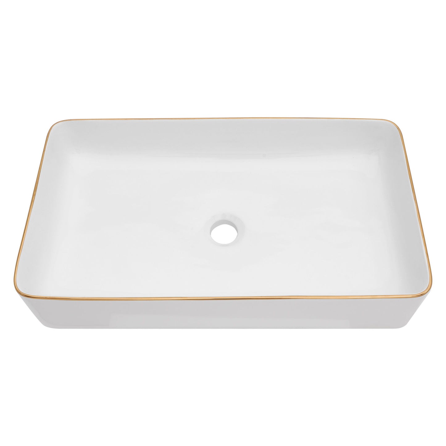 Modern European Style Ceramic Rectangular Vessel Bathroom Sink