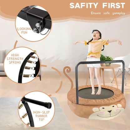 Children's Trampoline Happy Expression Outdoor / Indoor Dual Use, Foldable Iron Tube