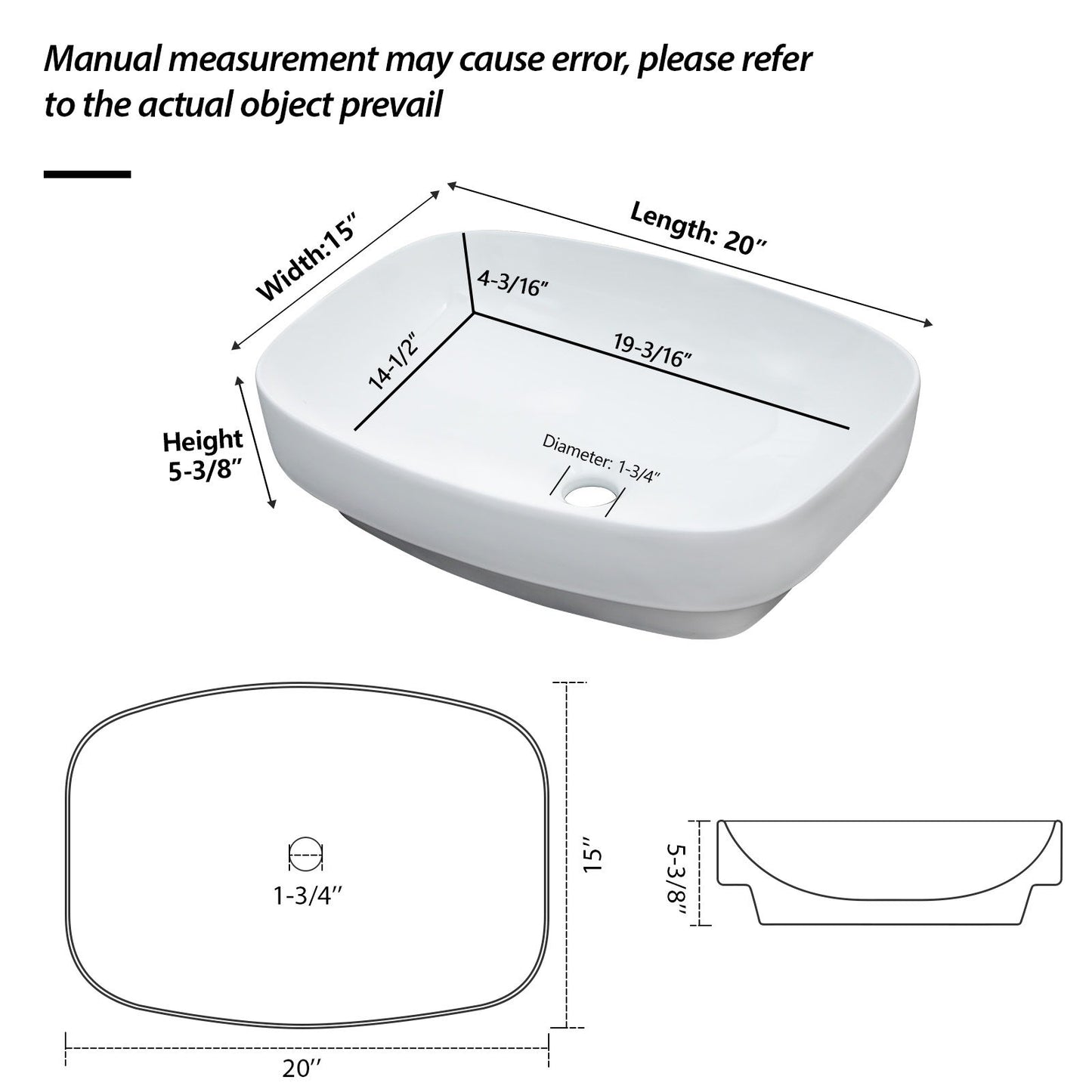 Modern Semi Recessed Ceramic Bathroom Sink With Vessel Design - White