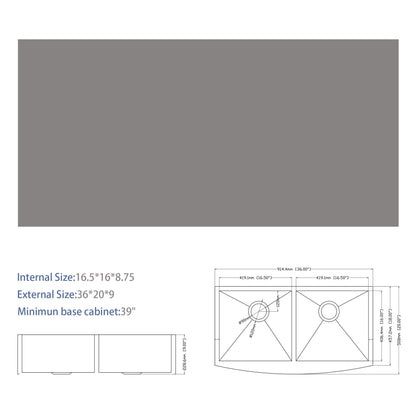 Farmhouse Double Bowl Sink With 50/50 Layout