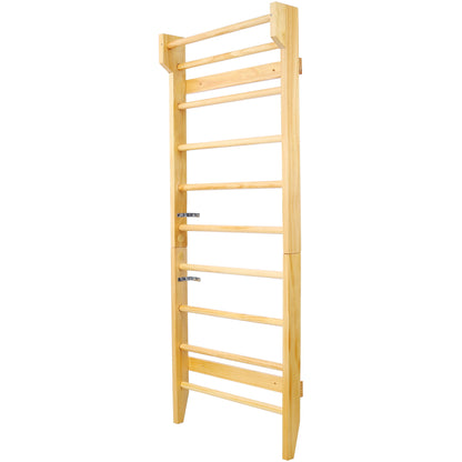 Gymnastics Stall Bar Multi Use Swedish Ladder For Home Gym And Physical Therapy - Natural